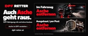 Symbolische Darstellung der DPF-Aschereinigung im Fahrzeug und am ausgebauten Filter
