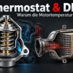 Symbolische Darstellung eines Kühlmittelthermostats und eines separaten Dieselpartikelfilters.